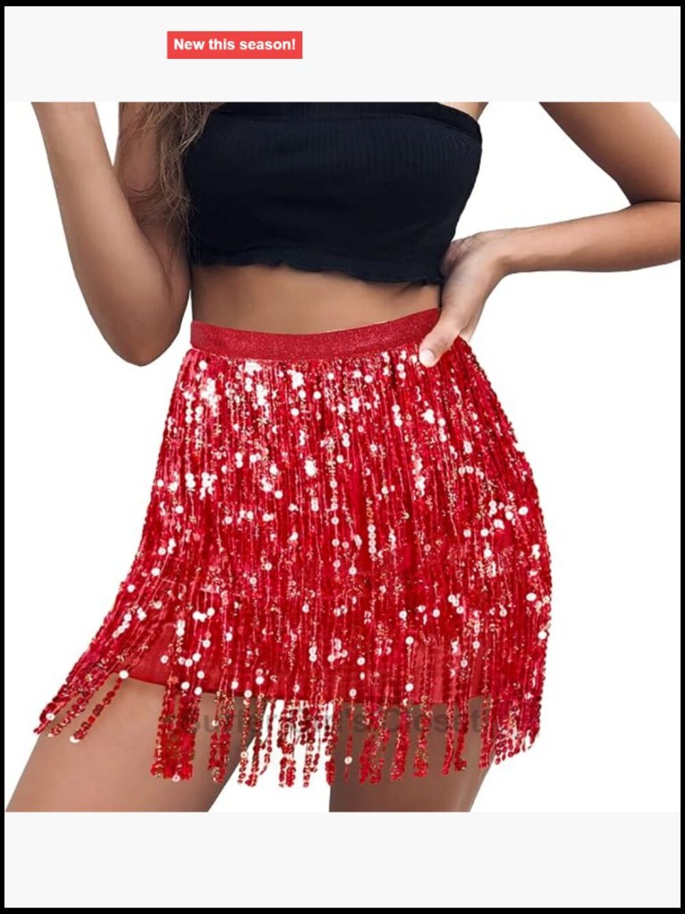Sequin Fringe Skirt Festival Outfits for Women 2-18
